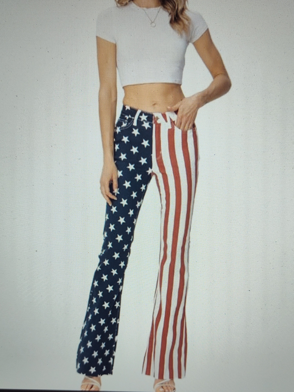 Unlisted Women's Wide Leg Flag Print Pants — Red, White & Blue